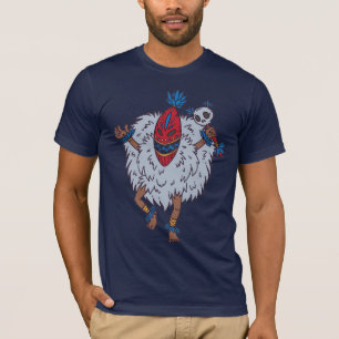 Ethnischer Stammesänzer mit Maske-T - Shirt