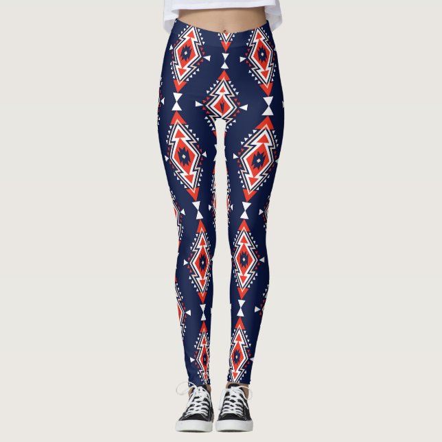 Ethnischer Stil, geometrisches nahtloses Muster. Leggings (Vorderseite)