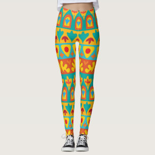 Ethnischer Vintager Garten Nahtloser Hintergrund Leggings
