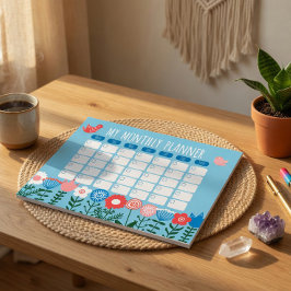 Ethnischer Volksmonatsplaner US Letter Größe Notizblock