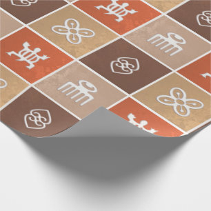 Ethnisches afrikanisches geometrisches Adinkra Geschenkpapier