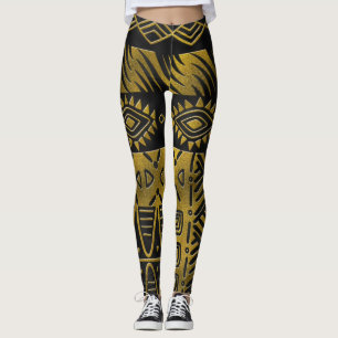 Ethnisches afrikanisches goldenes Muster auf Leggings