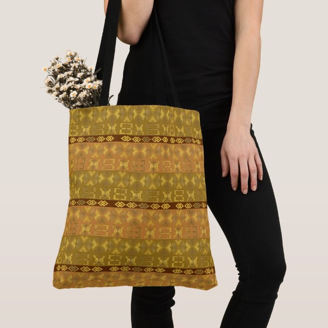 ethnisches afrikanisches Muster mit Adinkra (Von Nahem)