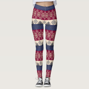 Ethnisches afrikanisches Muster mit Adinkra Leggings