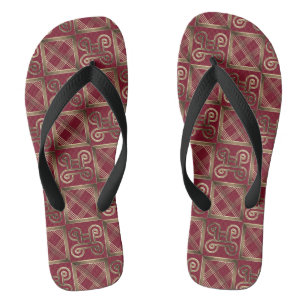 Ethnisches afrikanisches Muster mit Adinkra-Symbol Flip Flops
