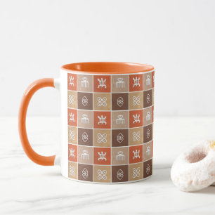 Ethnisches afrikanisches Muster mit Adinkra Tasse