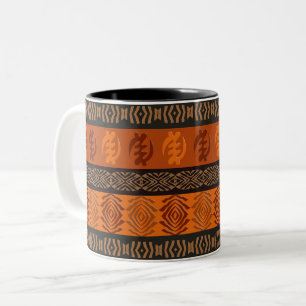 Ethnisches afrikanisches Muster mit Adinkra Zweifarbige Tasse