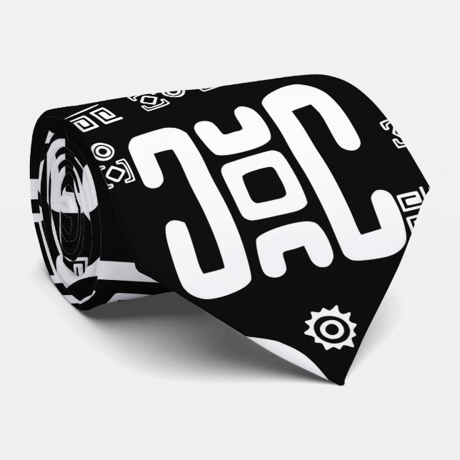 Ethnisches afrikanisches Muster Schwarzweiss-#3 Krawatte (Gerollt)