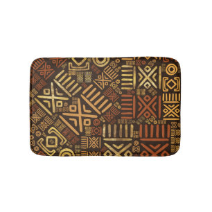 Ethnisches afrikanisches Musterbraun und Golde #6 Badematte