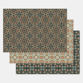 Ethnisches amerikanisches Boho Art Pattern Set 6 Geschenkpapier Set