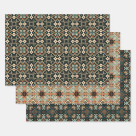 Ethnisches amerikanisches Boho Art Pattern Set 7 Geschenkpapier Set