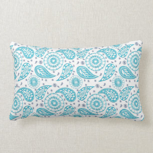 ethnisches aquamarines Muster Paisleys Lendenkissen