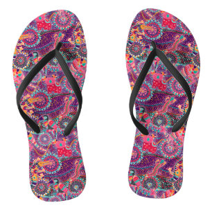 Ethnisches Art-Tier-Muster Flip Flops