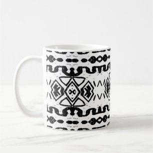 Ethnisches Aztekenmuster mit Streifen. Kaffeetasse