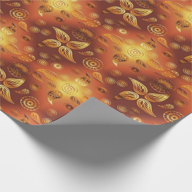 Ethnisches Boho Muster Paisleys Geschenkpapier (Ecke)