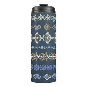 Ethnisches Boho: Stammeskunst nahtlos. Thermosbecher