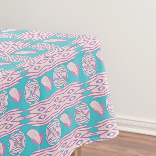 Ethnisches Boho versieht Paisley mit Federn Tischdecke (Beispiel)