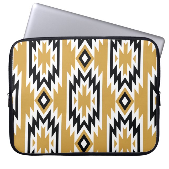 Ethnisches Boho: Vintages geometrisches Muster. Laptopschutzhülle (Vorderseite)