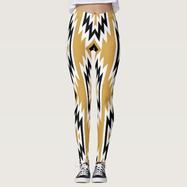 Ethnisches Boho: Vintages geometrisches Muster. Leggings (Vorderseite)