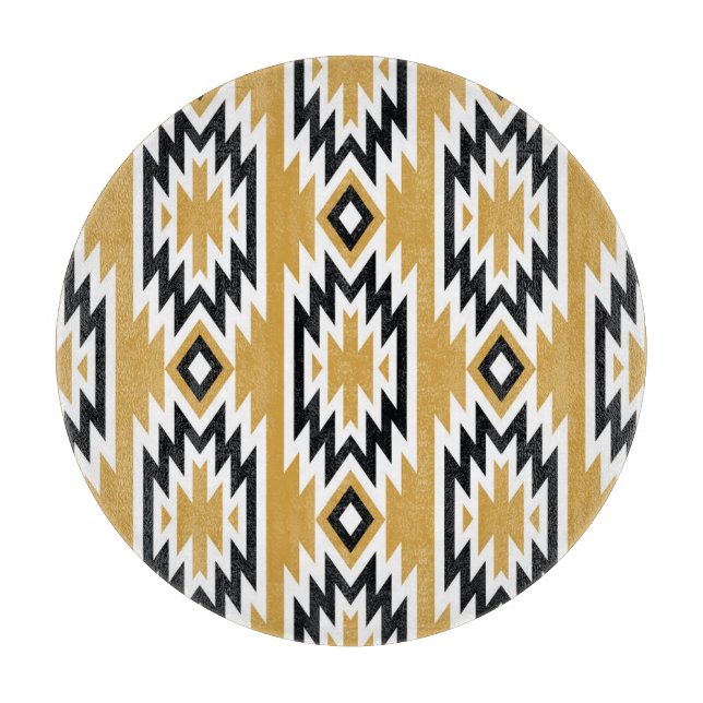 Ethnisches Boho: Vintages geometrisches Muster. Schneidebrett (Vorderseite)