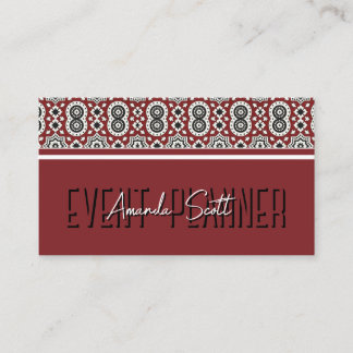 Ethnisches Burgunder Sindhi Ajrak Stammesmuster Visitenkarte