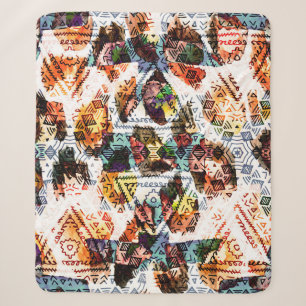 Ethnisches Design. Gestreiftes wasserfarbenes naht Sherpadecke
