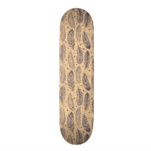Ethnisches Feder-Kontur-Muster Skateboard