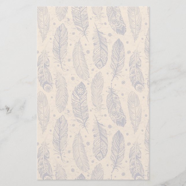 Ethnisches Federmuster Briefpapier (Vorderseite)
