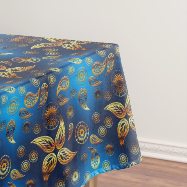Ethnisches goldenes Paisley-Muster Tischdecke (Beispiel)