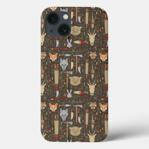 Ethnisches Jagd-Muster iPhone 13 Hülle