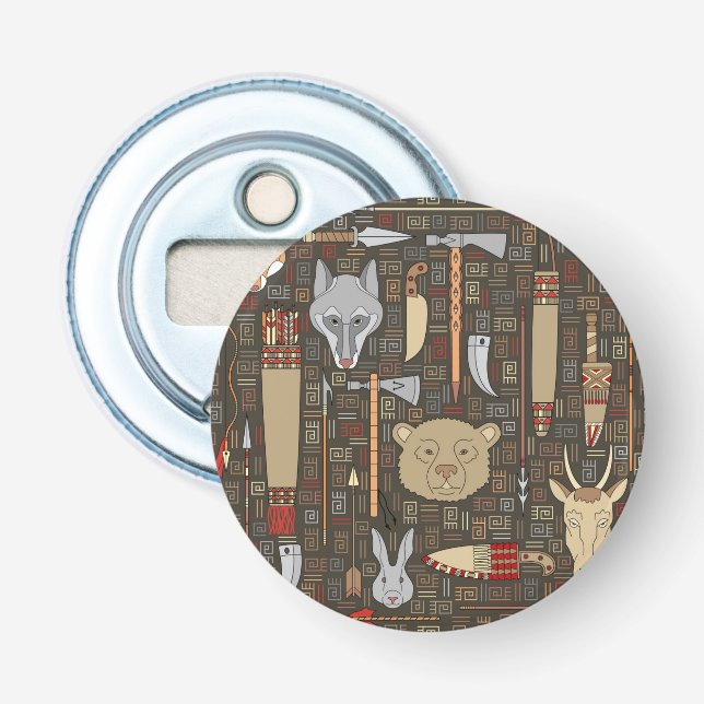 Ethnisches Jagd-Muster Flaschenöffner (Vorderseite)