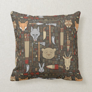 Ethnisches Jagd-Muster Kissen