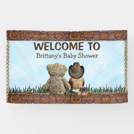 Ethnisches Land und Western Lil Cowboy Teddy Bear Banner