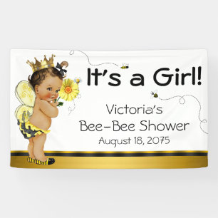 Ethnisches Mädchen-Biene-Baby-Shower Banner