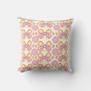 Ethnisches Mandala und geometrisches Muster Pink & Kissen