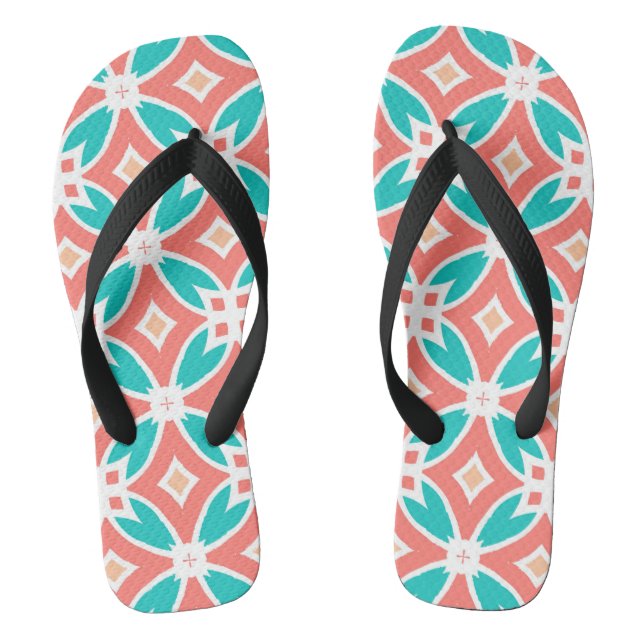 Ethnisches Mehrfarbenmuster Flip Flops (Fußbett)