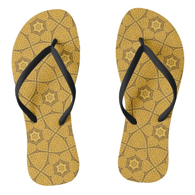 Ethnisches modernes geometrisches Muster 2 Flip Flops (Fußbett)