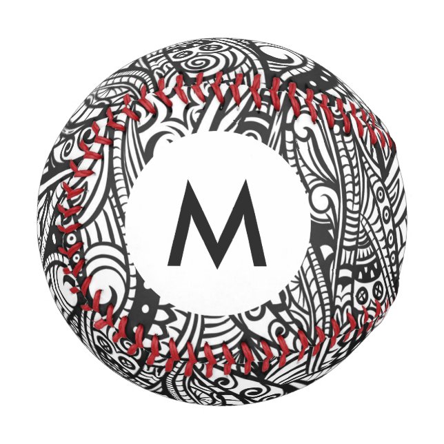 Ethnisches Monogramm Muster 3 Baseball (Vorderseite Links)