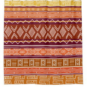 Ethnisches Mudcloth Muster Duschvorhang