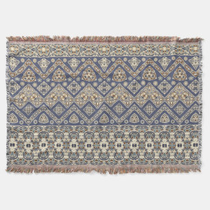 Ethnisches Muster des blauen Brauns Decke