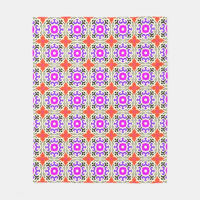 Ethnisches Muster mit marokkanischen Motiven Fleecedecke (Vorderseite)