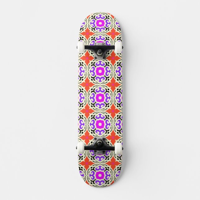 Ethnisches Muster mit marokkanischen Motiven Skateboard (Vorderseite)