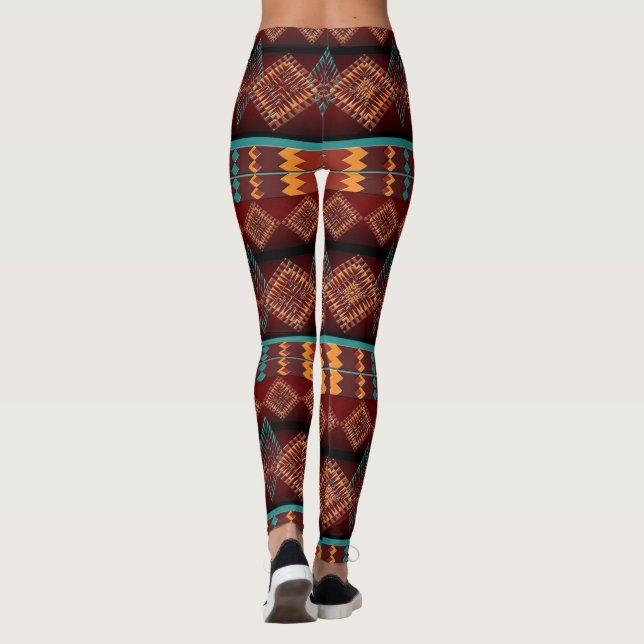 ethnisches nahtloses Muster Leggings (Rückseite)
