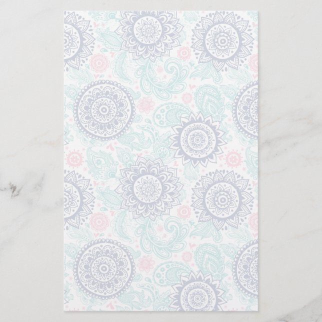 Ethnisches Paisley-Muster Briefpapier (Vorderseite)