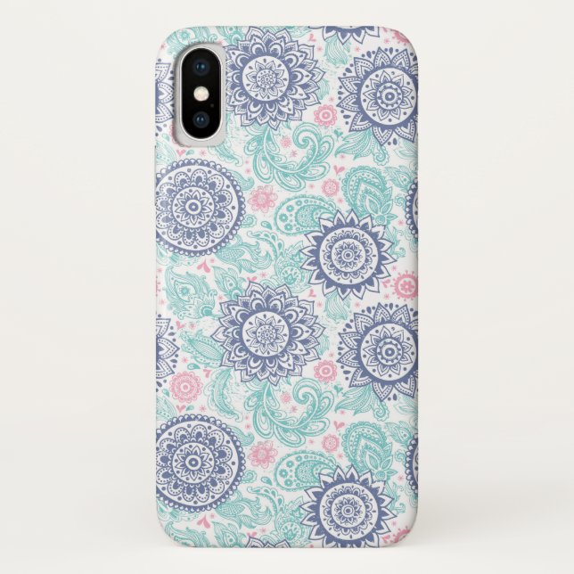 Ethnisches Paisley-Muster Case-Mate iPhone Hülle (Rückseite)