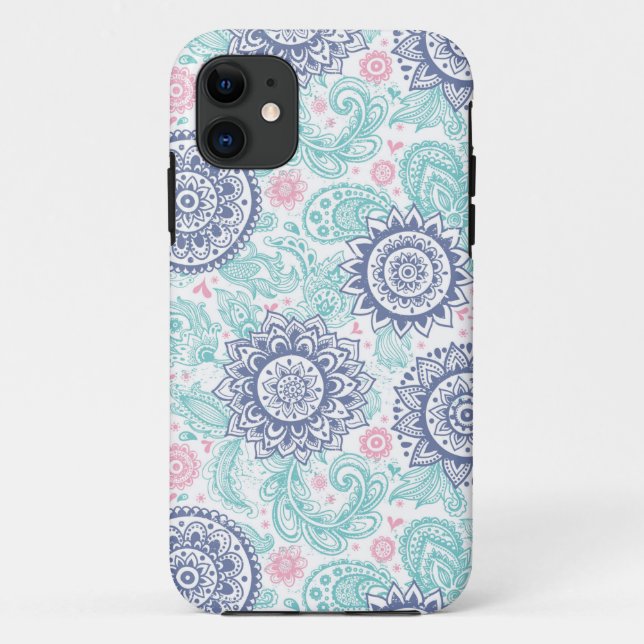 Ethnisches Paisley-Muster Case-Mate iPhone Hülle (Rückseite)