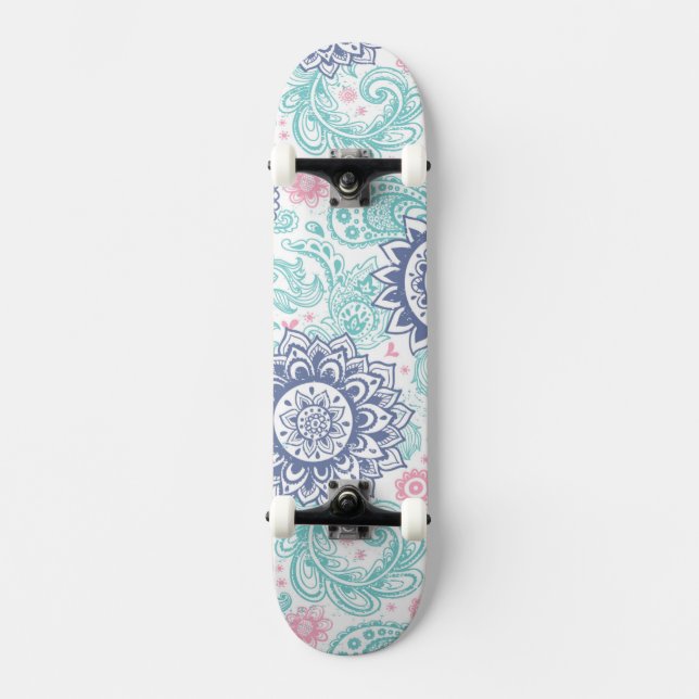 Ethnisches Paisley-Muster Skateboard (Vorderseite)