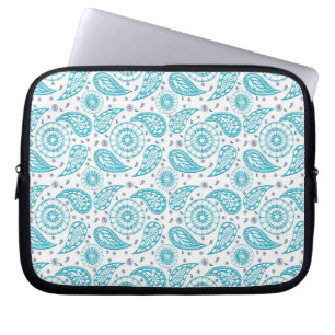 ethnisches Paisley-Türkis-Muster. Laptopschutzhülle