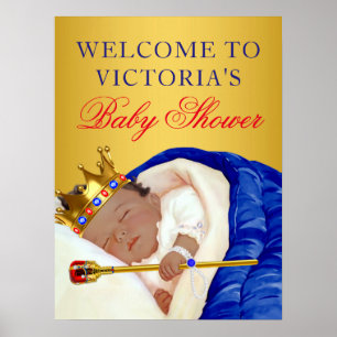 Ethnisches Prinz-Baby-Shower-Schild Poster