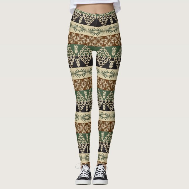 ethnisches Stammes- afrikanisches Muster Leggings (Vorderseite)